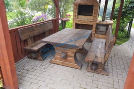 Комплект садовой мебели - Стол и 2 скамейки со спинками